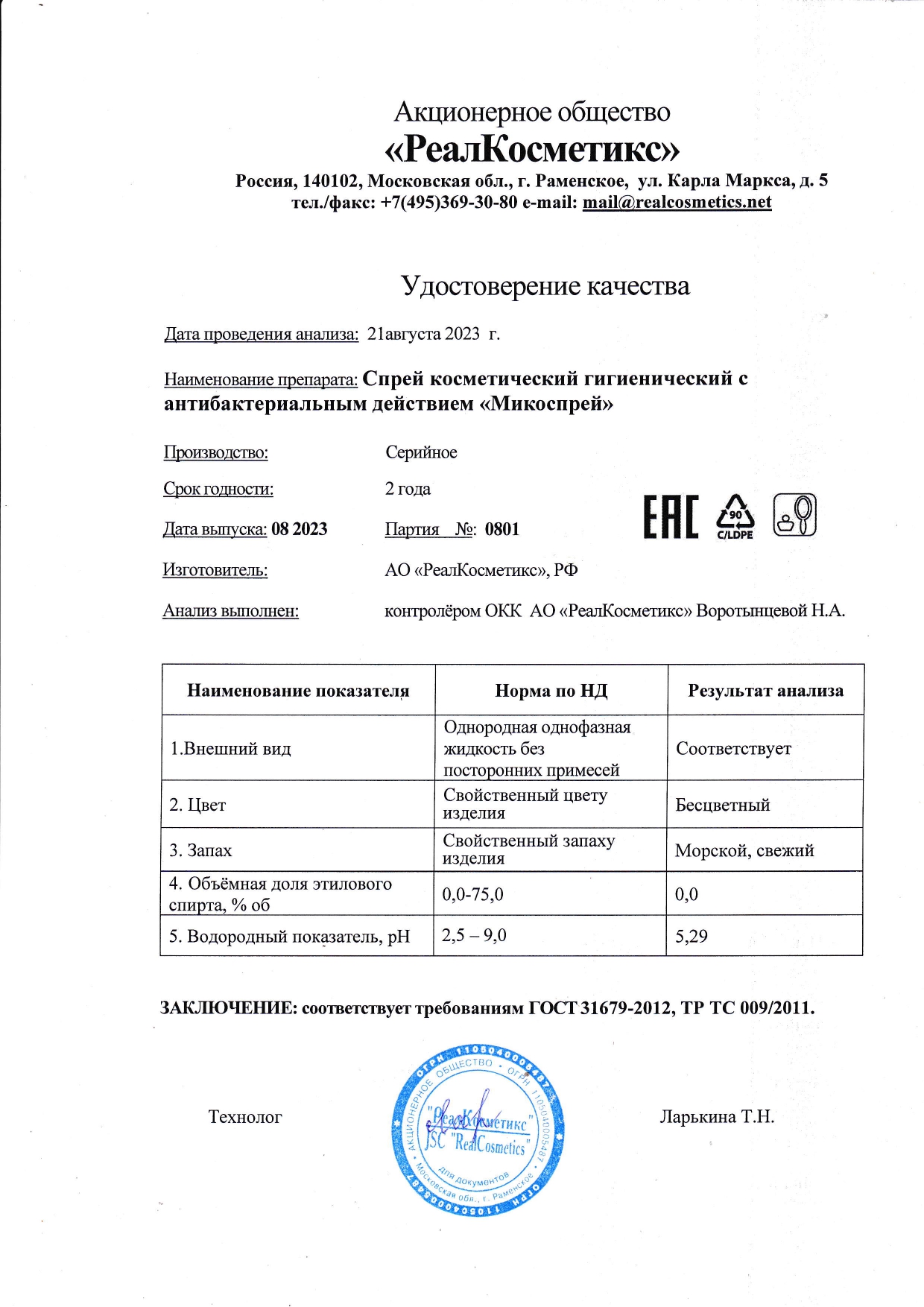 Паспорт №0820230801